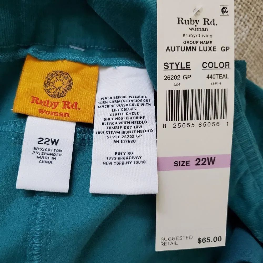 Ruby Rd. Straight-Leg Pants sz 22W - Picture 10 of 10